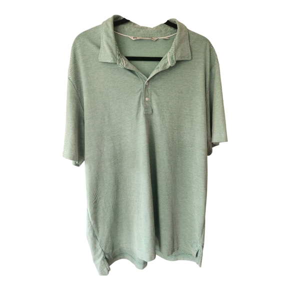 Travis Mathew Pima Cotton Blend Polo Shirt Men XL Heathered Green Golf - Picture 1 of 6